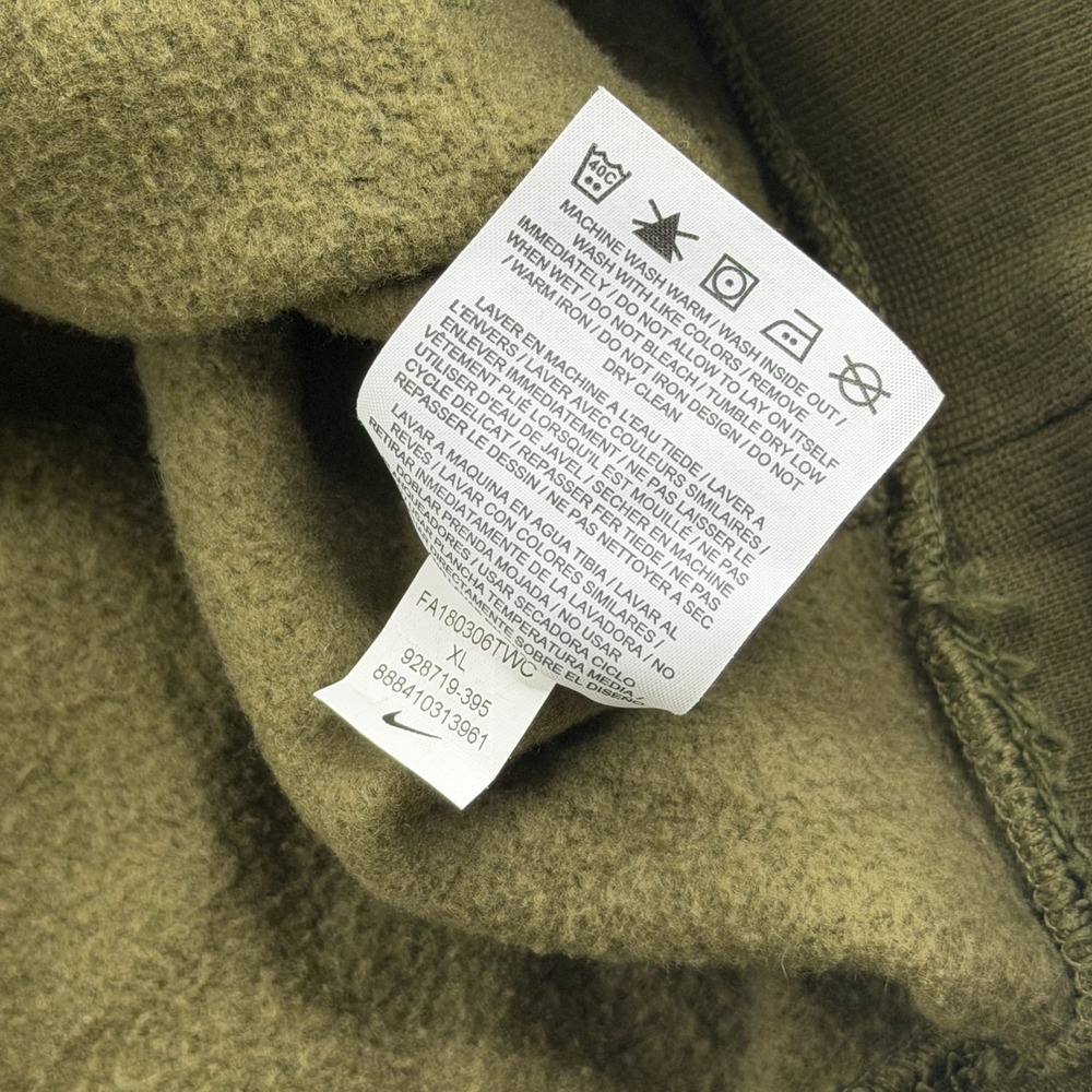 Nike Hoodie Mens Extra Large XL Olive Green Box Logo Center Swoosh Sweatshirt - Picture 9 of 14